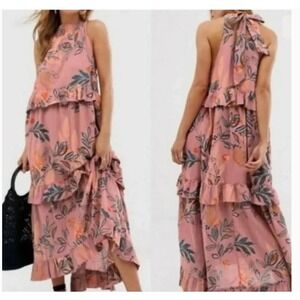 Free People Anita Print Maxi Dress Size M READ Description